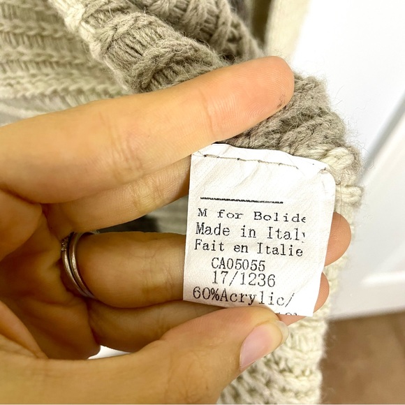 NWT M for Bolide Asymmetrical Beige Color Block Knit Cardigan Lagenlook Sz Small - Picture 11 of 14